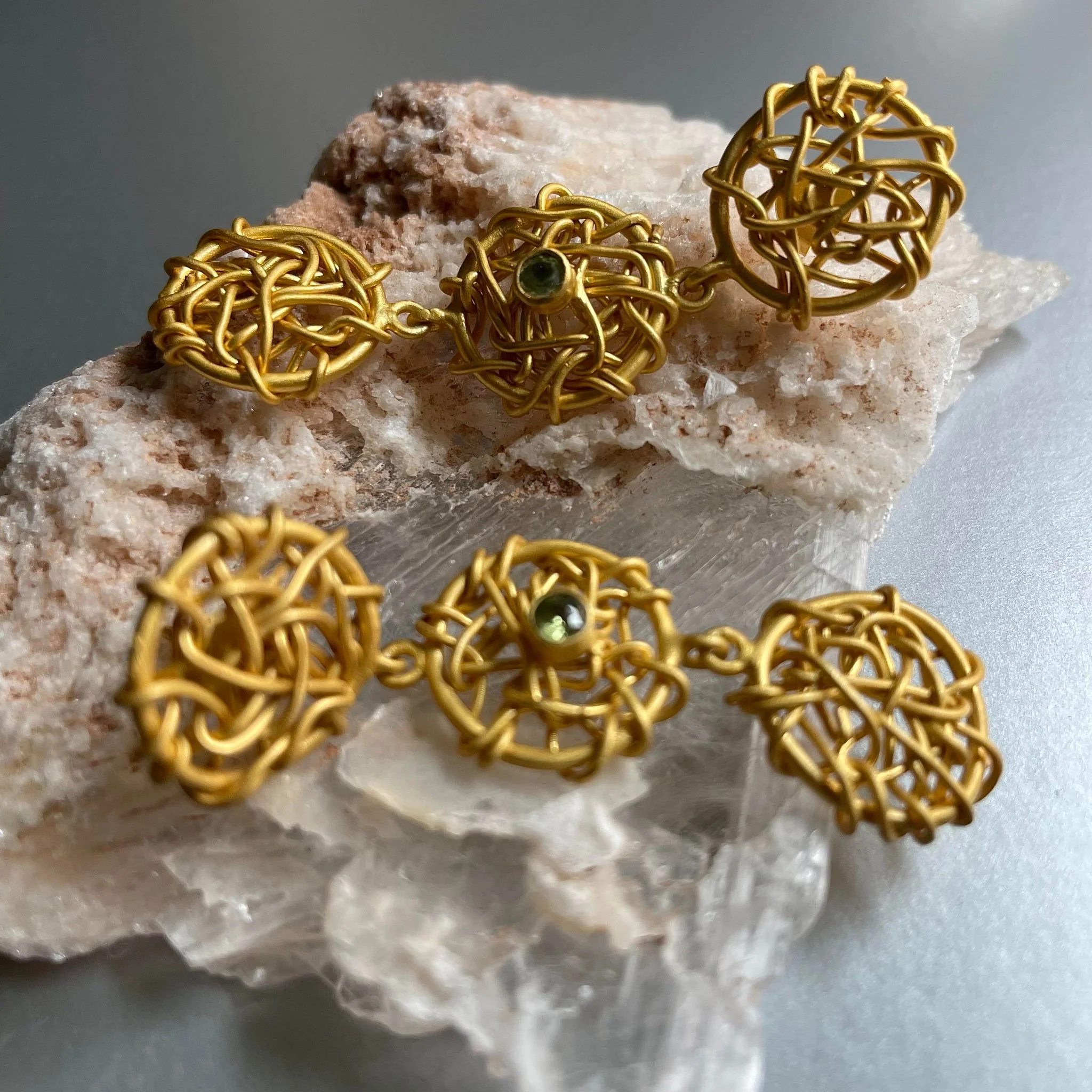 Intricate Wire Mesh Earrings