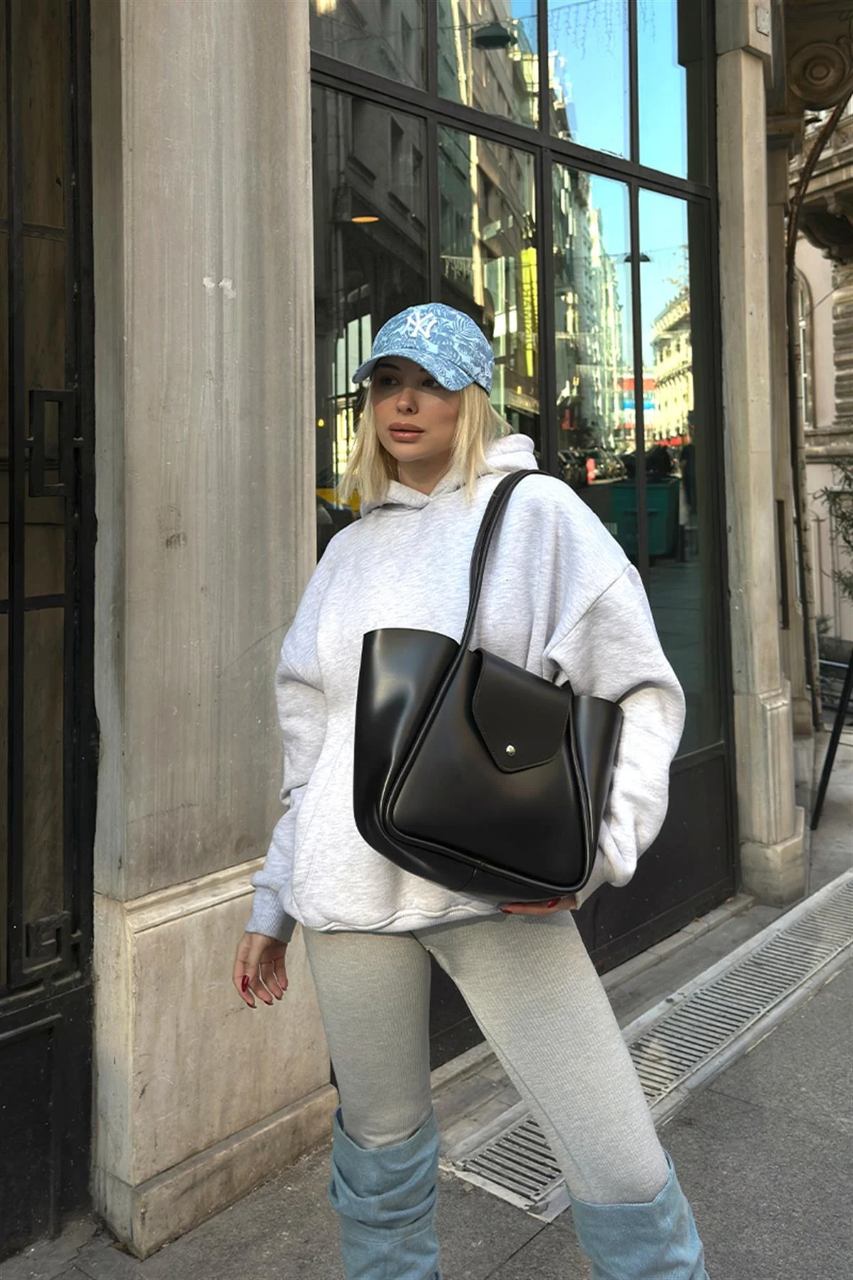 Elegant Black Faux Leather Bag