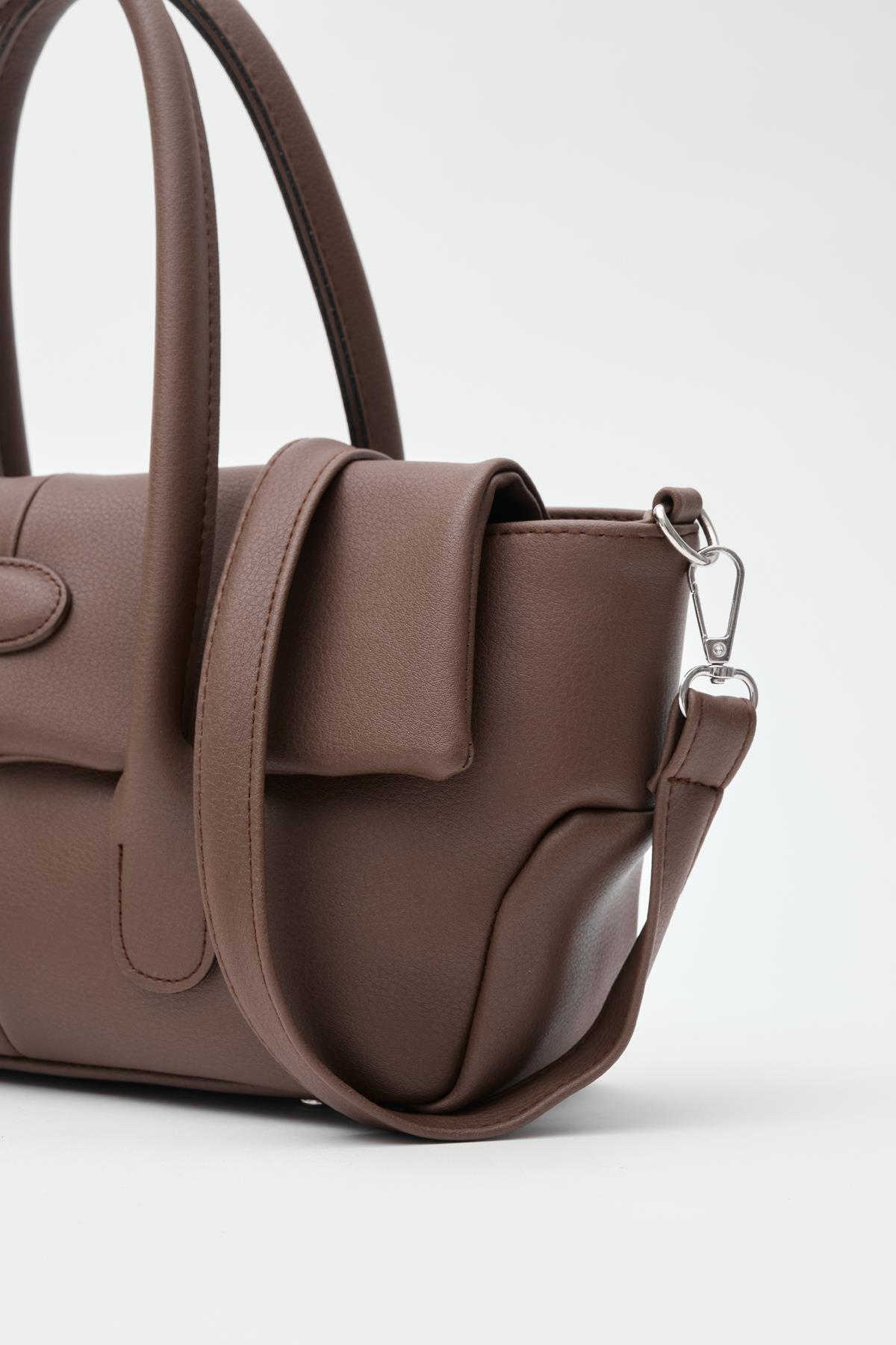 Chic Brown Faux Leather Handbag