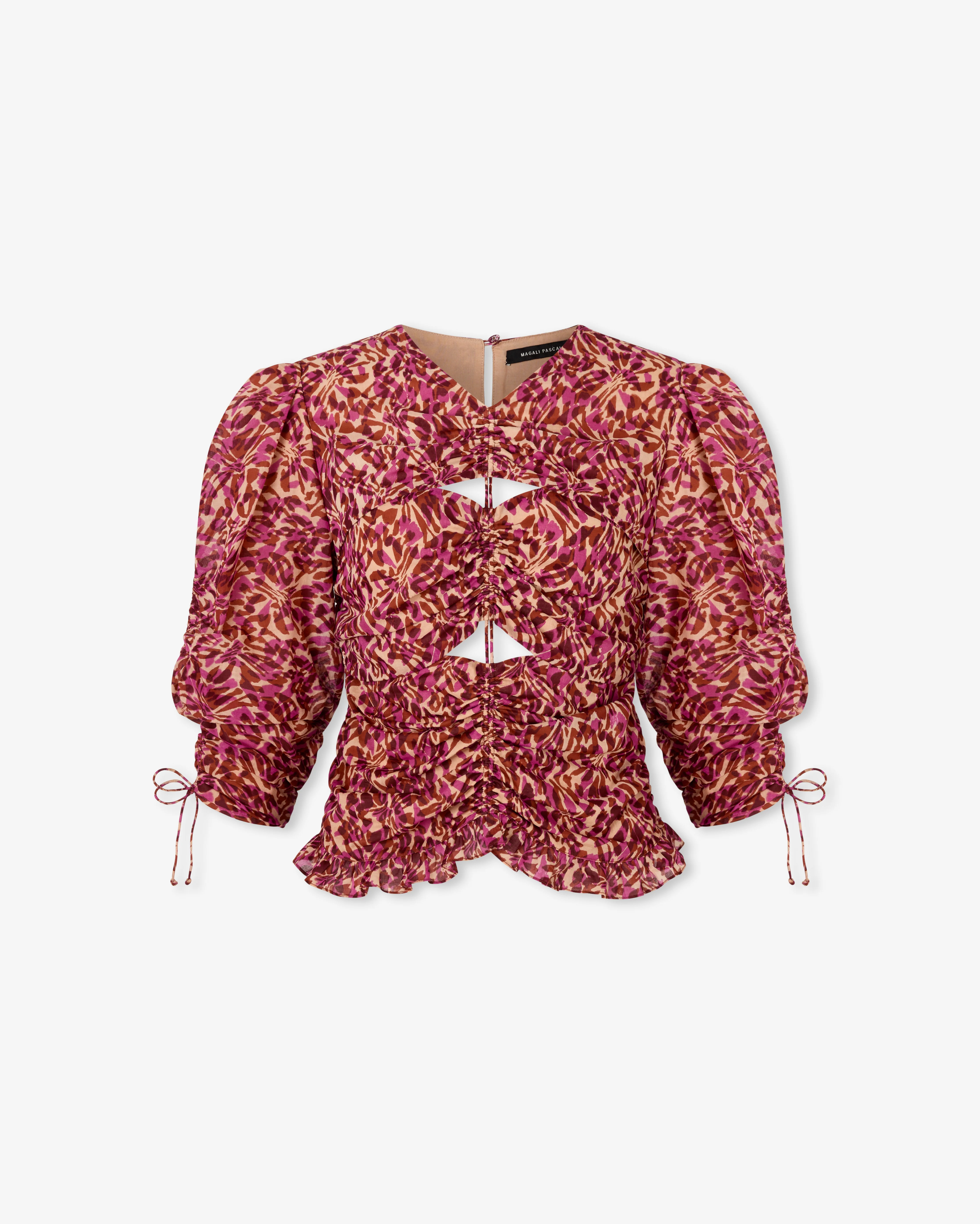 Floral Print Puff Sleeve Blouse