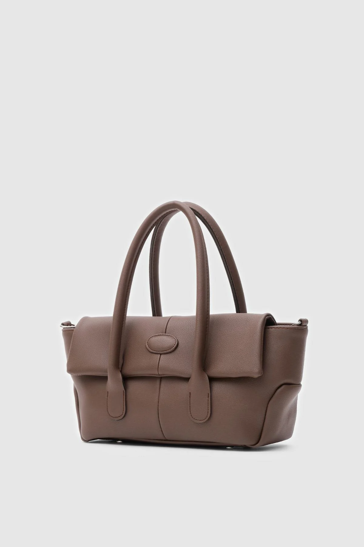 Chic Brown Faux Leather Handbag