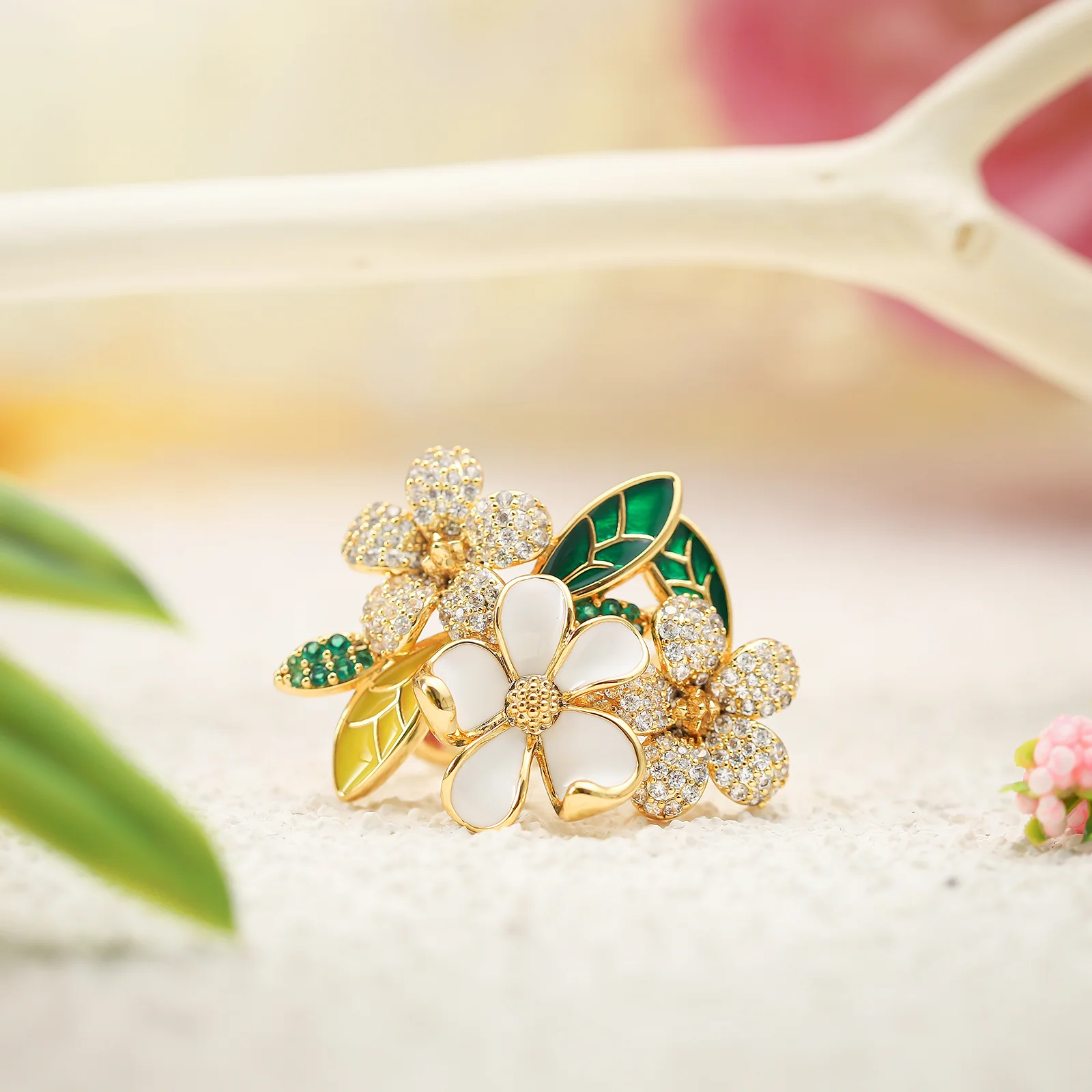 Elegant Floral Fantasy Ring
