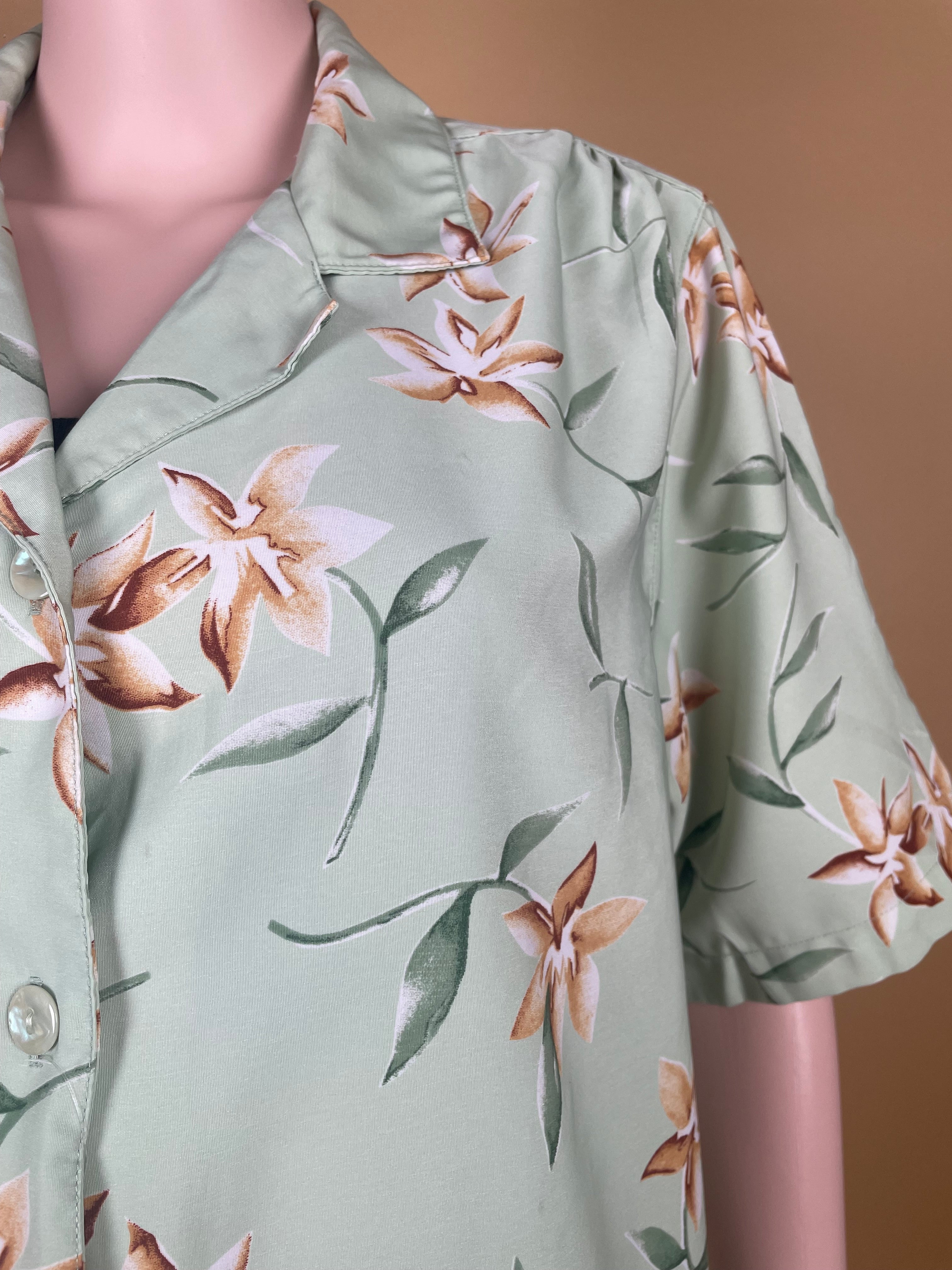 Elegant Floral Printed Satin Shirt