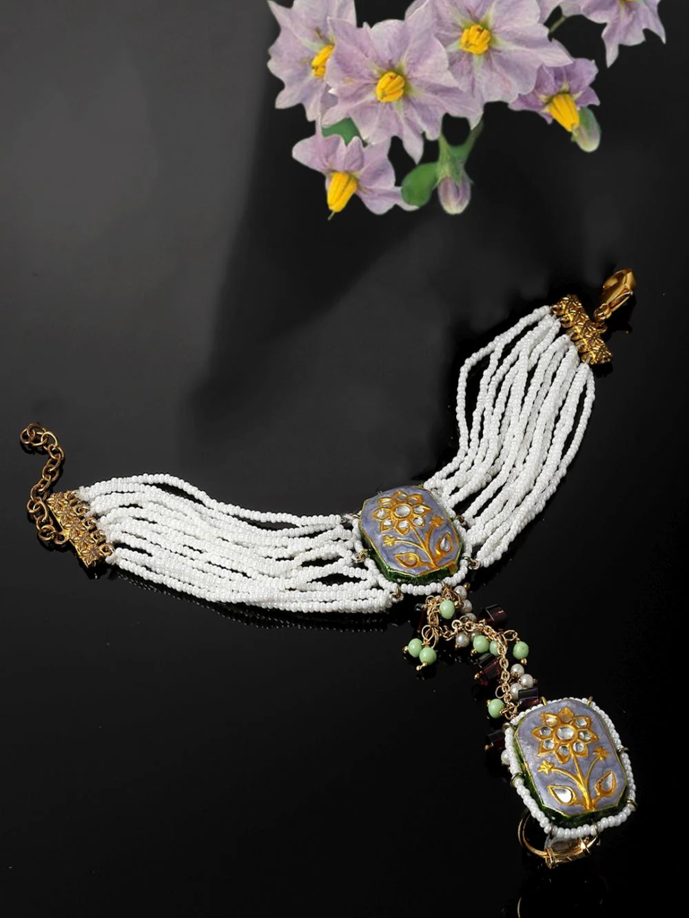 Elegant Beaded Hand Bracelet